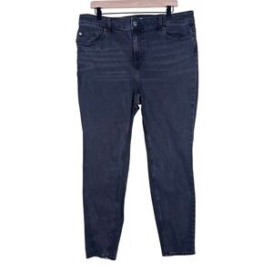 HM Womens High Waisted Skinny Jeans Faded Black Size 18 Tapered‎ Leg Denim
